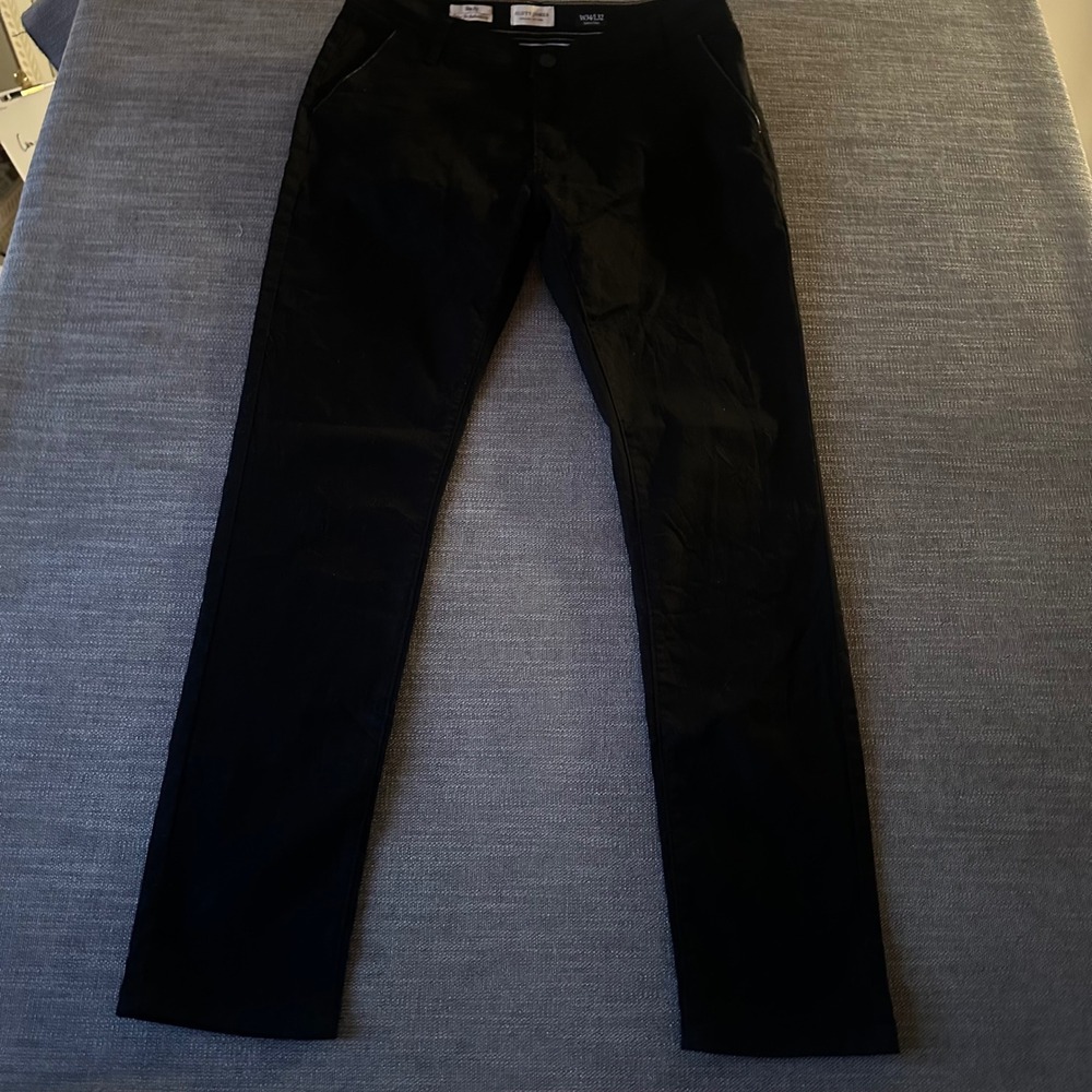 Scott James Trousers Mens 34x32 Black Slim Fit Stretch Chino Pants